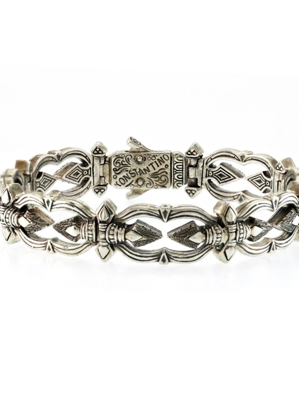 Konstantino 925 Sterling Silver Heonos Link Bracelet Greece 8"